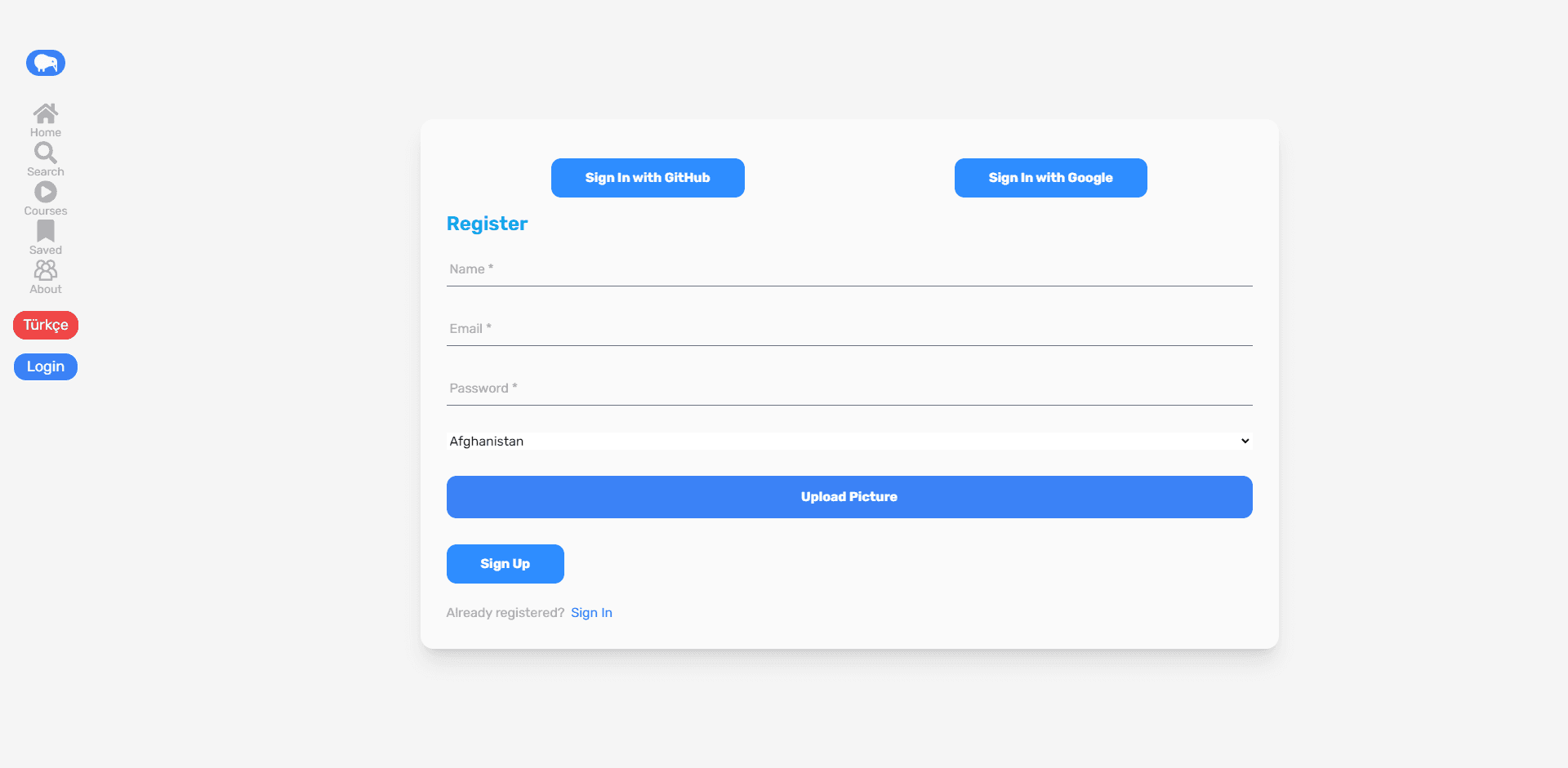 Learnification Signup Page Preview